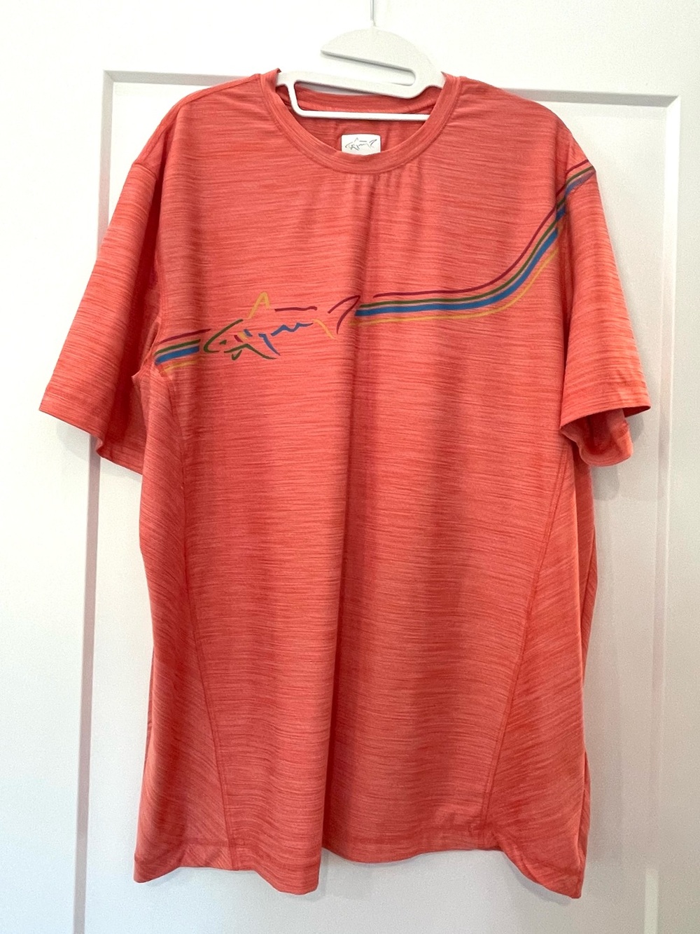 Greg Norman Coral Heather PlayDry Crewneck Tee Large